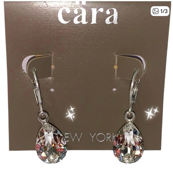 Cara Crystal Diamond Cut Earrings - Picture 3 of 3